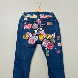 Women’s Wrangler Cowboy Cut Slim Fit Jeans Patches Vintage Size 2 Handmade